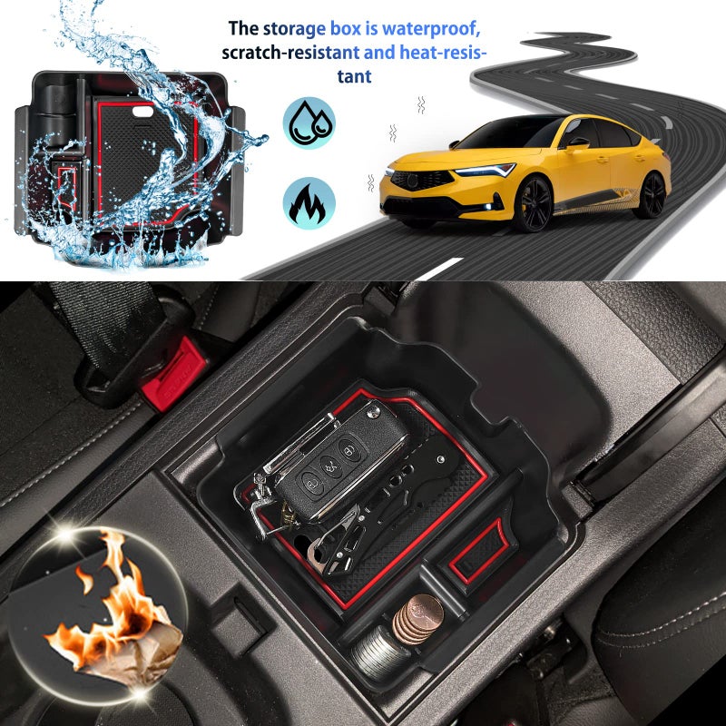 SHAOHAO for 2024 2025 Acura Integra Center Console Organizer Compatible with 2023 2024 2025 Acura Integra Accessories Armrest Insert Storage Box Console Tray Integra 2025 Interior Accessory Organizer - Image 2
